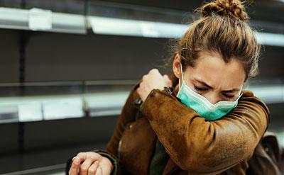 Coronavirus Patient Wearing a Mask